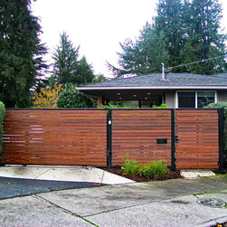 Wood Slide Gate and Matching Pedestrian Gate - Products