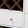 Jule Mid-Century Modern White and Walnut Wood Wine Cabinet