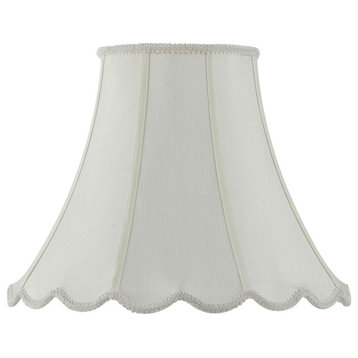 Cal Lighting Vertical Piped Scallop Bell, Eggshell, 12.75"