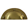 Bin Pull Bright Solid Brass Cup Hooded |