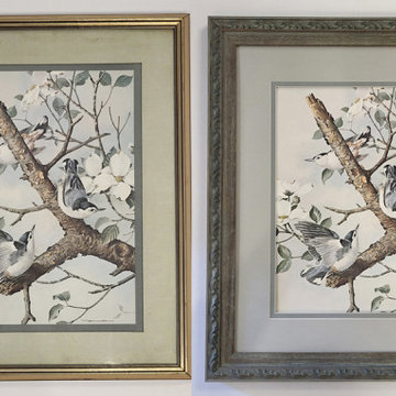 Home Interiors picture framing makeover.