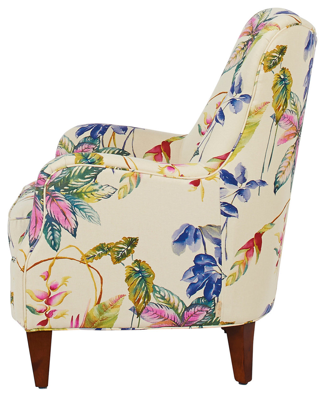 Paradise Upholstered Armchair, Tropical Floral Beige Polyester