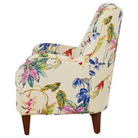 Paradise Upholstered Armchair, Tropical Floral Beige Polyester