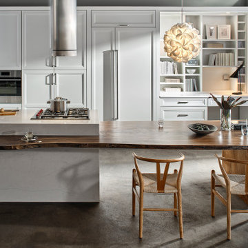 [American Classic / Framed] Maple, Frosty White Kitchen Cabinet - Jacksonville
