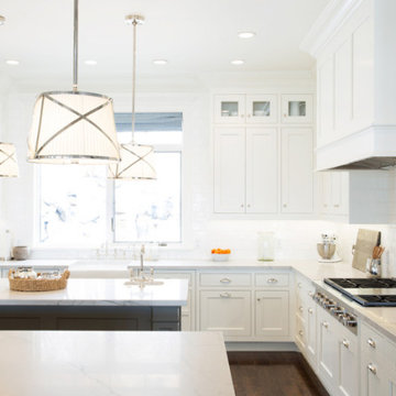 Ceiling Height Cabinetry With Glass Inset Doors