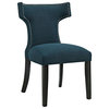 Curve Upholstered Fabric Dining Chair, Azure