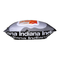 Indiana Map Pillow, Charcoal - Decorative Pillows