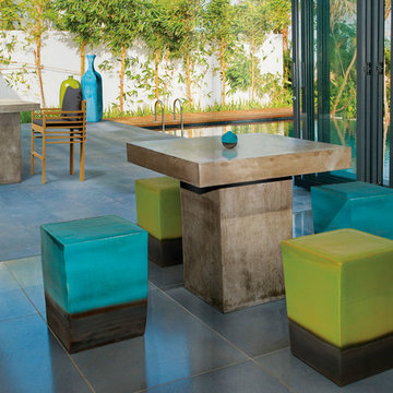 Seasonal Living Phil Counter Table and Two Glaze Square Cube