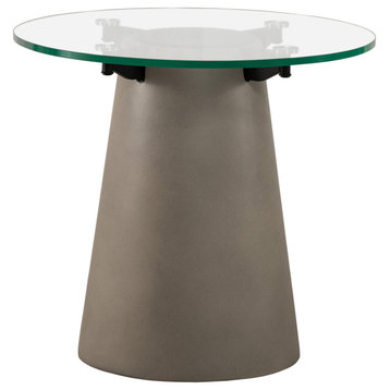 Nova Domus Essex Contemporary Concrete, Metal and Glass End Table