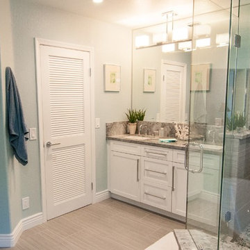 Spa - Like Beachy Modern Bathroom in Carlsbad