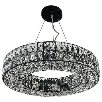 Luxury Hanging Black Crystal Chandelier For Living Room, Dining Room, Bedroom, Dia31.5xh4.7", Cool Light, Dimmable