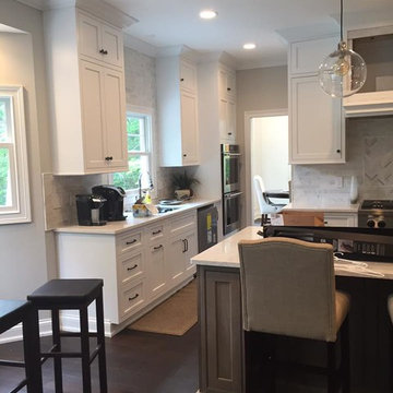 Shiloh Cabinetry: Square Flat Panel Flush Inset: Arctic & River Rock