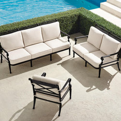 Carlisle 3 pc Sofa Set in Onyx - Patio Furniture And Outdoor Furniture