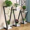 Multi-layer Plant Shelves, European Style, Black/white, H33.5"