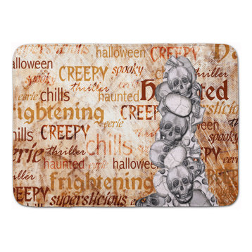 Creepy, Haunted and Frightful With skulls Halloween Memory Foam Mat