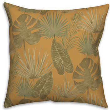 Tropical Palm Yellow 18x18 Spun Poly Pillow
