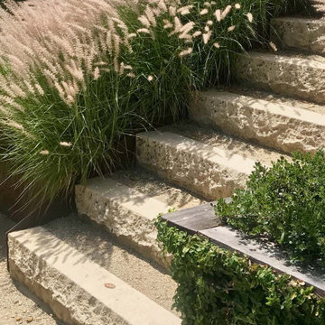 Stone steps with decomposed granite treads
