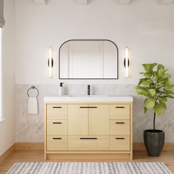 The Sacha Bathroom Vanity, Maple, 48", Single Sink, Freestanding
