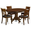 East West Furniture Kenley 5-piece Wood Dining Set with Leather Seat in Espresso