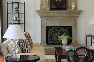 Elegant family room photo in Detroit