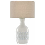 Currey and Company - Currey and Company 6000-0516 Samba - One Light Table Lamp - Our Samba Blue Table Lamp is luminous with its oceSamba One Light Tabl White/Sky Blue Beige *UL Approved: YES Energy Star Qualified: n/a ADA Certified: n/a  *Number of Lights: Lamp: 1-*Wattage:150w E26 bulb(s) *Bulb Included:Yes *Bulb Type:E26 *Finish Type:White/Sky Blue