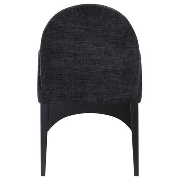 Waldorf Upholstered Dining Chair, Black, Chenille, Black, Arm Chair