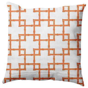 Bamboo Decorative Throw Pillow, Blood Orange, 20"x20"