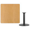 42'' Square Natural Laminate Table Top With Table Height Base