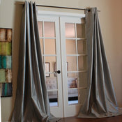 Mia Lined Grommet Top 84-inch Textured Faux Silk Curtain Panel
