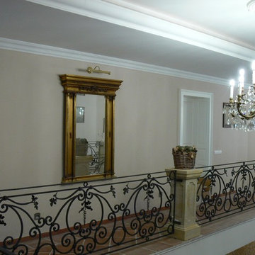 Hand made forged railings in traditional villa