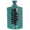 Privilege International Metallic Turquoise Ceramic Weave Vase