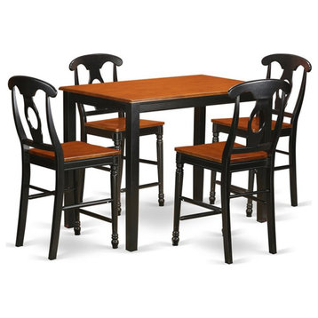 Atlin Designs 5-piece Dining Set with Bar Stools in Black/Cherry
