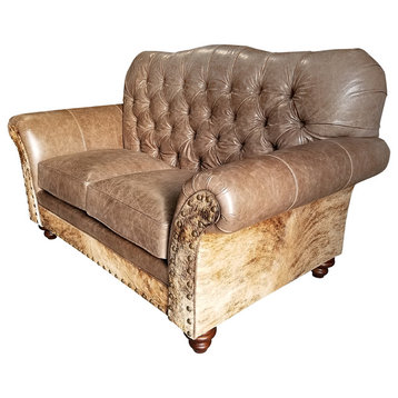 Gray Rock Tufted Love Seat