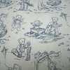 Fitted Square Playard Sheet 37.5 x 37.5 (Fits Joovy) - Blue Teddy Toile Print