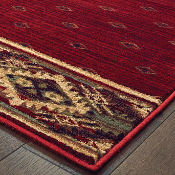 Wilder Southwest Lodge Red/Gold Area Rug, 5'3"x7'3"