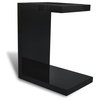 Black Monk Gloss End Table With Sliding Tray