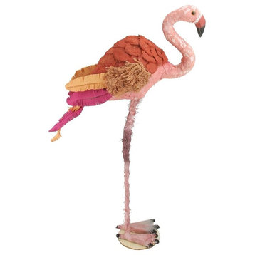 21.5" Tropical Textured Pink Flamingo Table Top Decoration