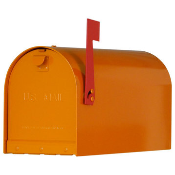 Mid Modern Rigby Curbside Mailbox, Orange