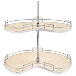 Rev-A-Shelf - Solid Surface 2-Shelf Kidney Lazy Susan for Corner Base Cabinet, Natural - Maximize your corner cabinet space with Rev-A-Shelf's 53472 Series Kidney Shaped Lazy Susans. Available in double sets, these Lazy Susans feature solid bottom shelves in beautiful maple or gray or contemporary Orion gray finishes and include chrome-plated telescoping shafts with independently rotating hardware. All making the corner cabinet functional again.