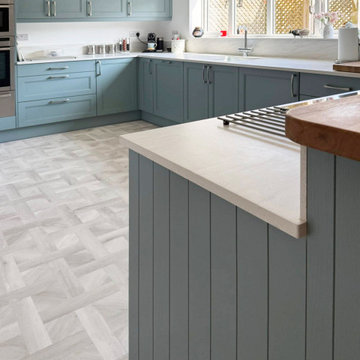 Blue-Green Shaker Kitchen in Thrapston