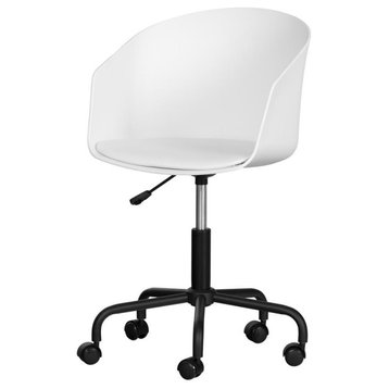 Flam Swivel Chair, White and Black
