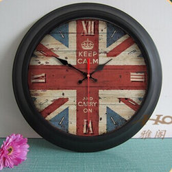 15"H Retro Mediterranean Style Metal Wall Clock - YGMW(BOLI058MZB) - Wall Clocks