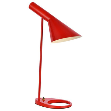 Joshua 1-Light Red Table Lamp