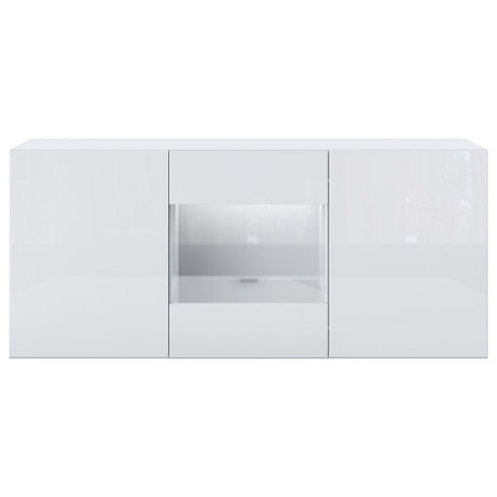 ZAVIAN Sideboard, White/White