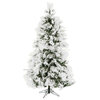 Flocked Snowy Pine Christmas Tree, 9', Without Lights