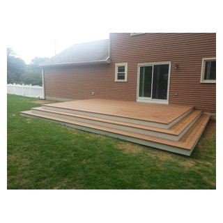Wrapped Stair Without Railing Platform Decks, no rails, wrap around stairs - Boston - by Creative ...