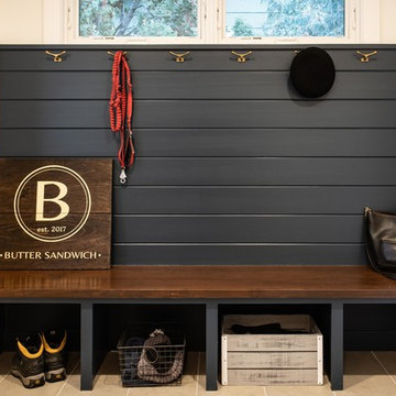 Transitional Navy Kitchen