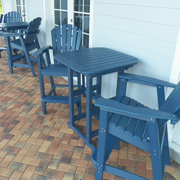 ADIRONDACK BAR TABLE AND BAR STOOLS