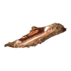 Natural Teak/Copper Short Teak Root Bowl With Copper Insert