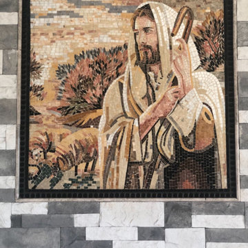 Jesus The Shepherd Stone Art Mosaic